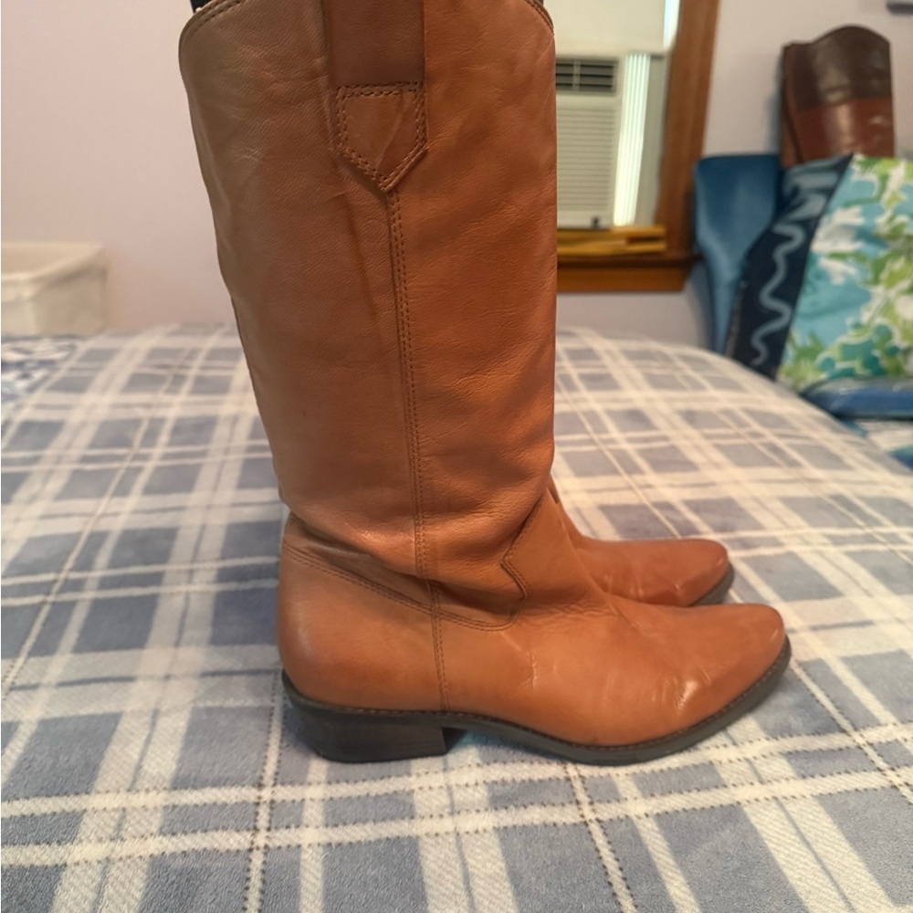 Franco Sarto Brown Leather Heeled Boots
